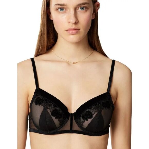 MAISON LEJABY BLACK DAHLIA UNDERWIRE BRA 34 B - Picture 7 of 7